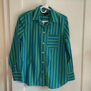 J.Crew Green and Blue Blouse Size 4